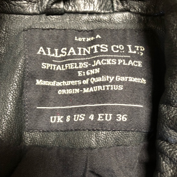 💫Sold💫ALLSAINTS Spitalfields Belvedere Leather Jacket, US size 4, Retail $560 - Picture 2 of 10
